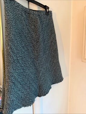 Banana Republic Teal and Black Tweed Midi Skirt